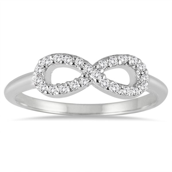 1/10 Carat TW Diamond Infinity Ring in 10K White Gold- RGF51303