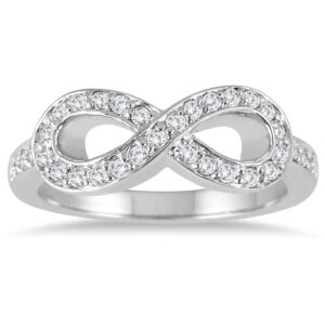 2/5 Carat TW Diamond Infinity Ring in 10K White Gold- RGF51319