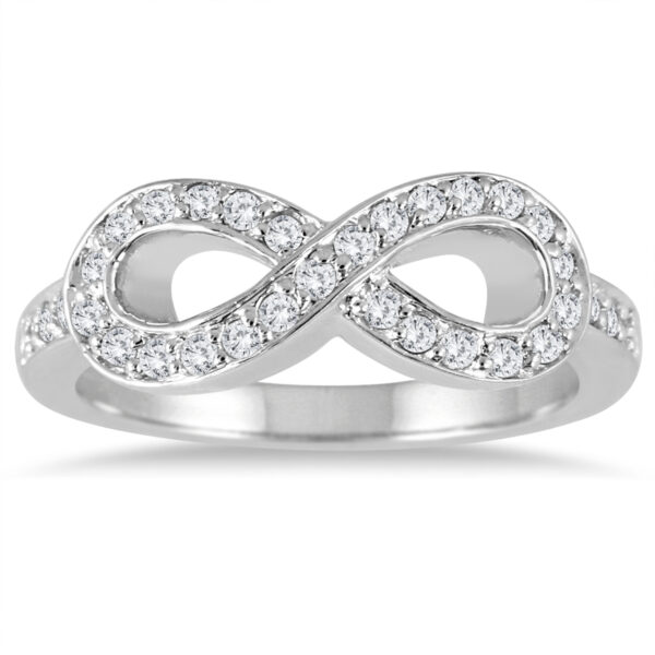 2/5 Carat TW Diamond Infinity Ring in 10K White Gold- RGF51319