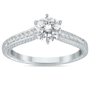 1 Carat TW Diamond Antique Ring in 10K White Gold- RGF51590