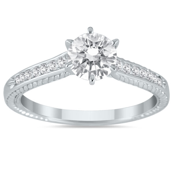 1 Carat TW Diamond Antique Ring in 10K White Gold- RGF51590