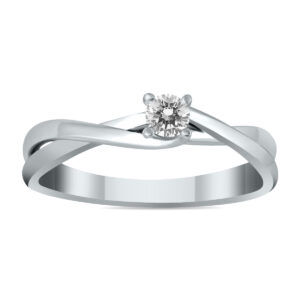1/8 Carat TW Natural White Diamond Twist Ring in 10K White Gold- RGF51967