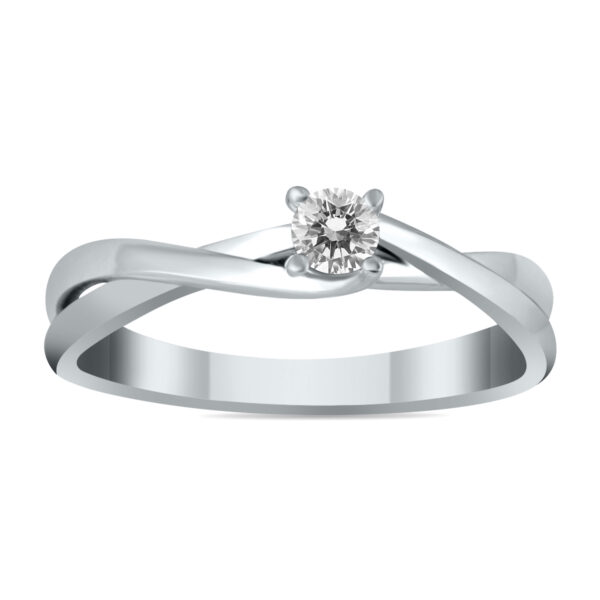 1/8 Carat TW Natural White Diamond Twist Ring in 10K White Gold- RGF51967