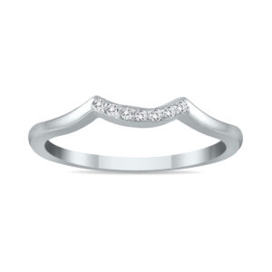 1/10 Carat TW Diamond Wedding Band in 10K White Gold- RGF51972