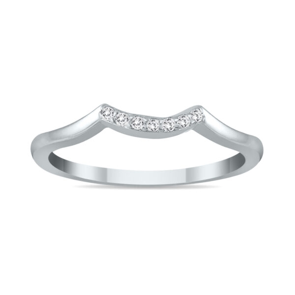1/10 Carat TW Diamond Wedding Band in 10K White Gold- RGF51972