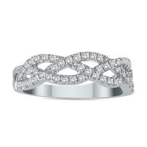 1/4 Carat TW Diamond Twist Band in 14K White Gold- RGF52074
