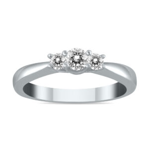 1/3 Carat TW Three Stone Diamond Ring in 10K White Gold- RGF54040