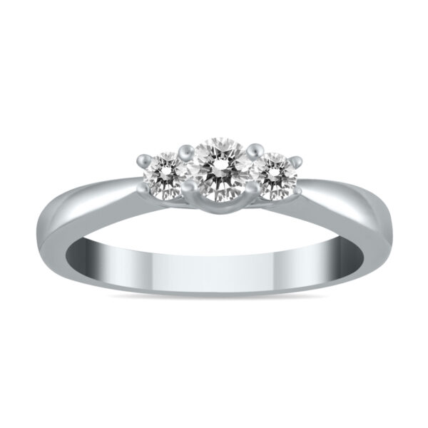 1/3 Carat TW Three Stone Diamond Ring in 10K White Gold- RGF54040