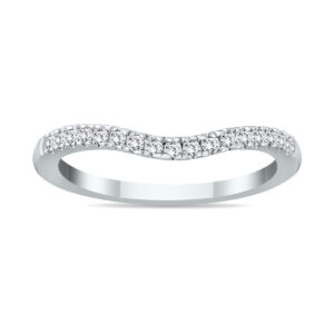 1/8 Carat TW Diamond Curved Wedding Band in 14K White Gold- RGF54068