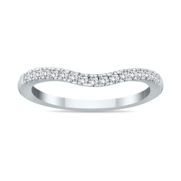 1/8 Carat TW Diamond Curved Wedding Band in 14K White Gold- RGF54068