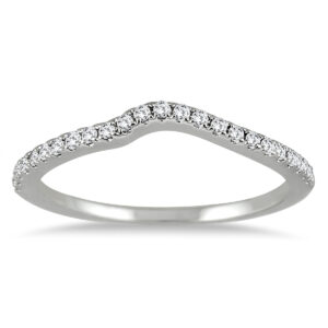1/6 Carat TW Diamond Curved Wedding Band in 14K White Gold- RGF54087