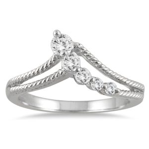 1/4 Carat TW Diamond Journey Ring in 10K White Gold- RGF55059