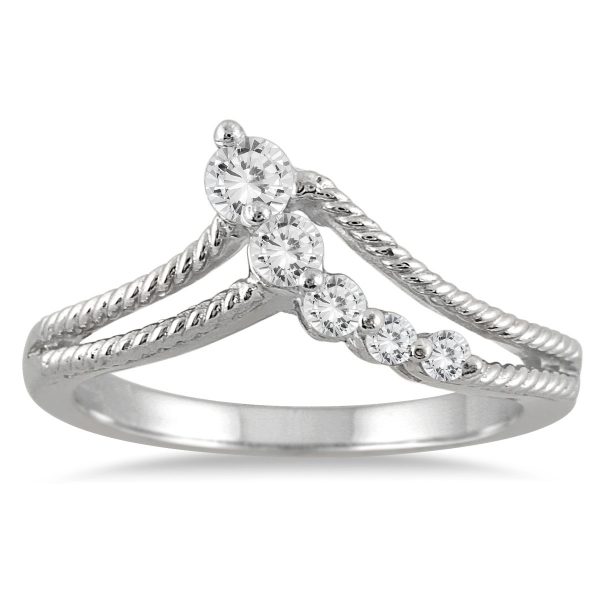 1/4 Carat TW Diamond Journey Ring in 10K White Gold- RGF55059