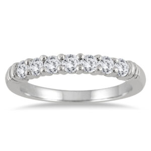 1/2 Carat TW Seven Stone Diamond Wedding Band in 10K White Gold- RGF55090