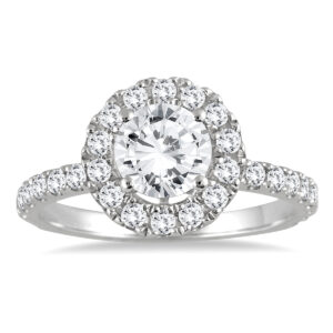 1 3/5 Carat Diamond Halo Ring in 14K White Gold- RGF55102