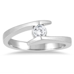 1/5 Carat Round Diamond Embrace Ring in 14K White Gold- RGF55239