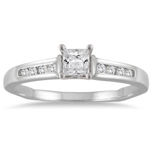 1/3 Carat TW Princess Cut Diamond Ring in 14K White Gold- RGF55471