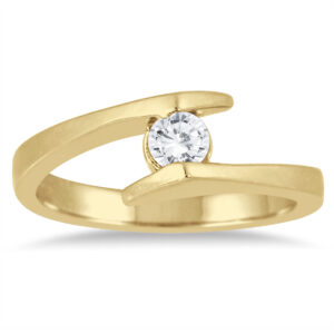 1/5 Carat Round Diamond Embrace Ring in 14K Yellow Gold- RGF55494