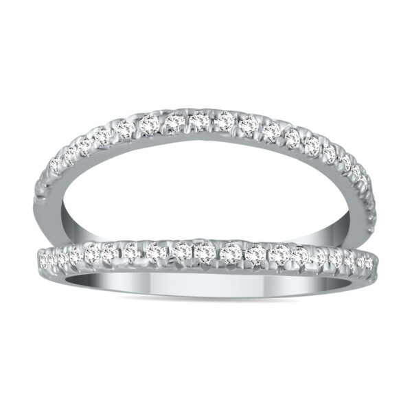 1/3 Carat TW Diamond Double Row Split Oyster Ring in 10K White Gold- RGF55553
