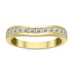 1/2 Carat TW Diamond Channel Set Curved Band in 10K Yellow Gold- RGF55600