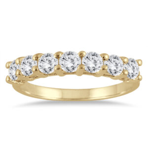 1 Carat TW Seven Stone Diamond Wedding Band in 14K Yellow Gold- RGF55604D
