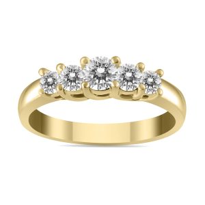 3/4 Carat TW Diamond Five Stone Ring in 14K Yellow Gold- RGF55608
