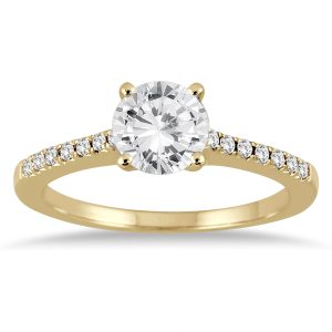 AGS Certified 1 1/10 Carat TW Diamond Ring in 14K Yellow Gold (I-J Color, I2-I3 Clarity)- RGF55610AGS1
