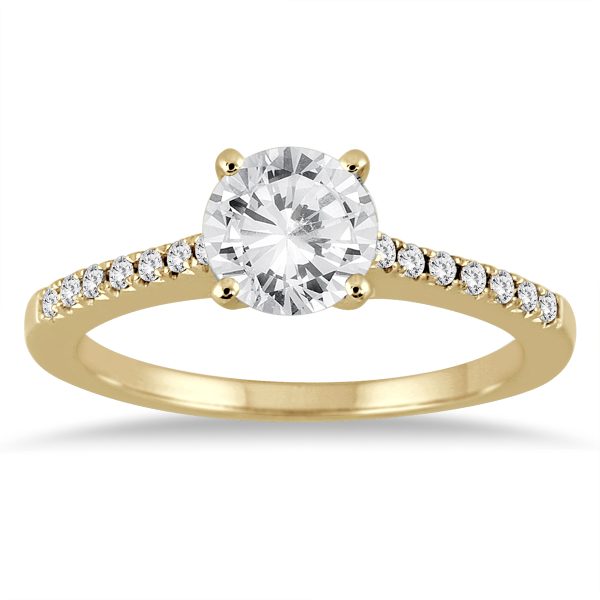 AGS Certified 1 1/10 Carat TW Diamond Ring in 14K Yellow Gold (J-K Color, I2-I3 Clarity)- RGF55610