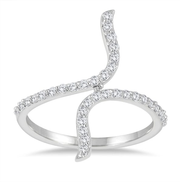 3/8 Carat TW Diamond Long Bypass Ring in 14K White Gold- RGF55920