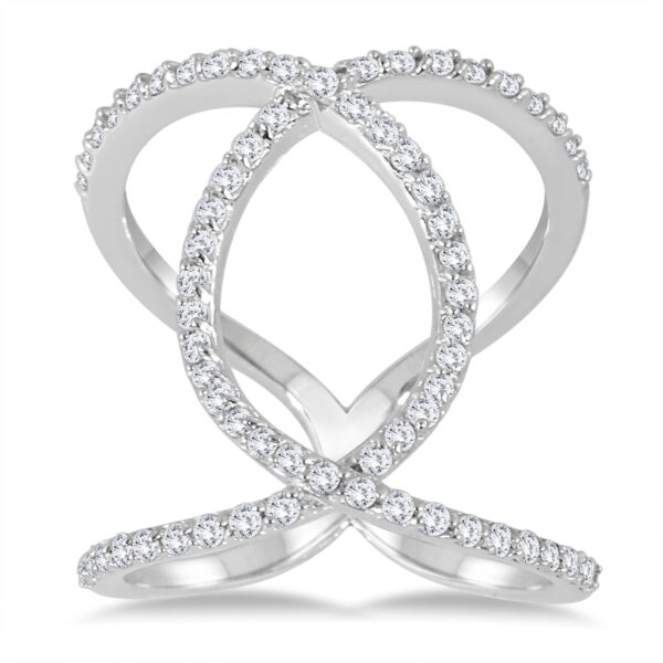 5/8 Carat TW Diamond Open Infinity Link Ring in 14K White Gold- RGF55922