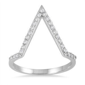 1/4 Carat TW Open Diamond V Ring in 14K White Gold- RGF55934