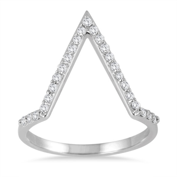 1/4 Carat TW Open Diamond V Ring in 14K White Gold- RGF55934
