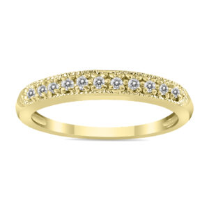 1/10 Carat TW Diamond Wedding Band in 10K Yellow Gold- RGF562116