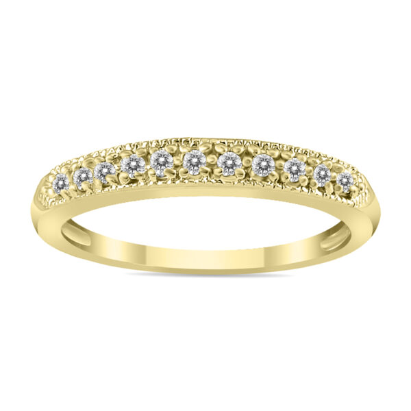 1/10 Carat TW Diamond Wedding Band in 10K Yellow Gold- RGF562116