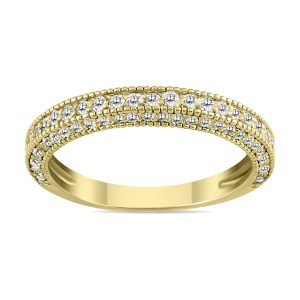 1/2 Carat TW Natural Diamond Wedding Band in 10K Yellow Gold- RGF562118