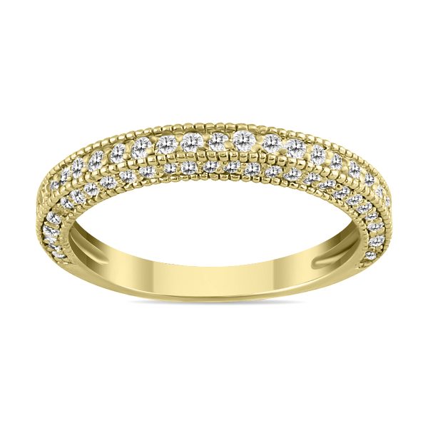 1/2 Carat TW Natural Diamond Wedding Band in 10K Yellow Gold- RGF562118