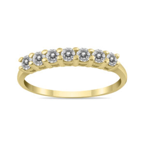 AGS Certified 1/2 Carat TW Seven Stone Diamond Wedding Band in 10K Yellow Gold- RGF562120