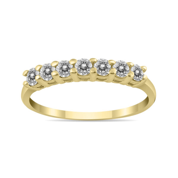 AGS Certified 1/2 Carat TW Seven Stone Diamond Wedding Band in 10K Yellow Gold- RGF562120