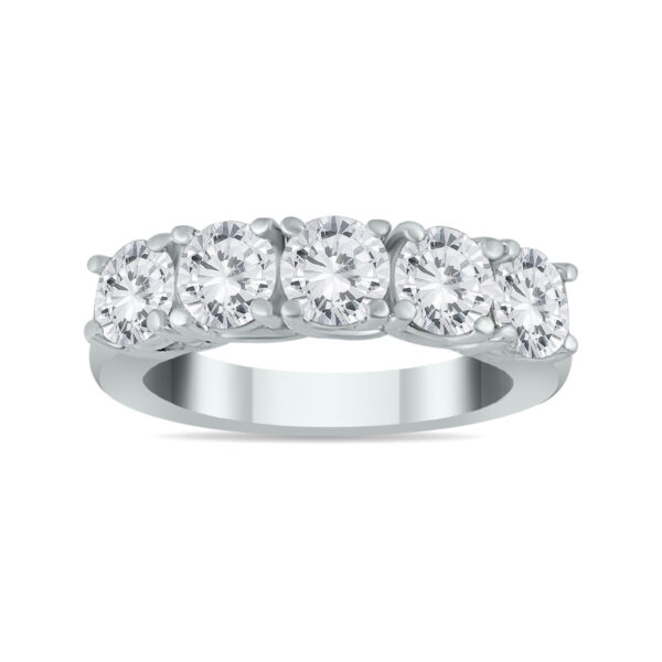 2 1/2 Carat TW Five Stone Diamond Wedding Band in 14K White Gold- RGF562194