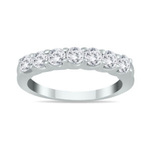 1 Carat TW Seven Stone Diamond Wedding Band in 14K White Gold- RGF562220