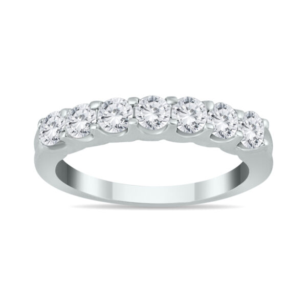 1 Carat TW Seven Stone Diamond Wedding Band in 14K White Gold- RGF562220