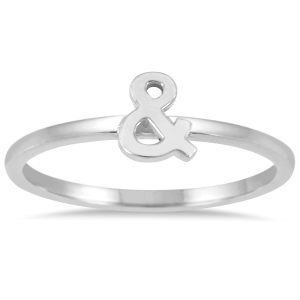 Stackable Ampersand Ring in 14k White Gold- RGF56230