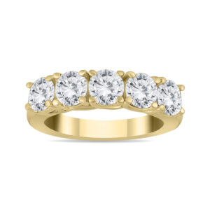 2 1/2 Carat TW Five Stone Diamond Wedding Band in 14K Yellow Gold- RGF562369