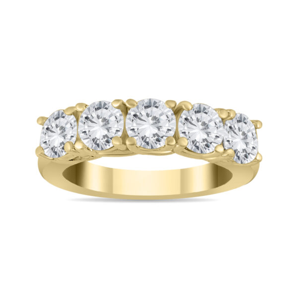 2 1/2 Carat TW Five Stone Diamond Wedding Band in 14K Yellow Gold- RGF562369
