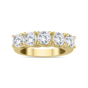 3 Carat TW Five Stone Diamond Wedding Band in 14K Yellow Gold- RGF562370