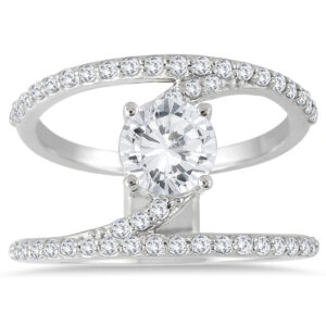 AGS Certified 1 3/8 Carat TW Open Diamond Ring in 14K White Gold (J-K Color, I2-I3 Clarity)- RGF56238