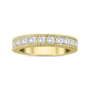 3/4 Carat TW Diamond Engraved Antique Styled Channel Ring in 10K Yellow Gold- RGF562383