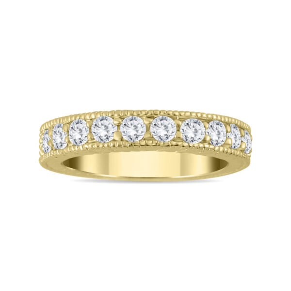 3/4 Carat TW Diamond Engraved Antique Styled Channel Ring in 10K Yellow Gold- RGF562383