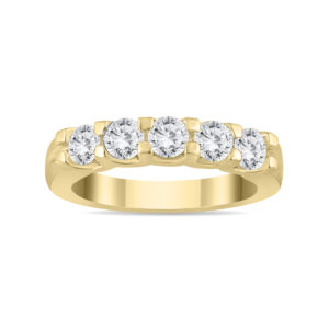 1 Carat TW Five Stone Diamond Wedding Band in 14K Yellow Gold- RGF562388