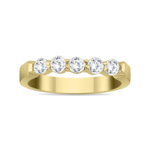 1 Carat TW Five Stone Diamond Wedding Band in 10K Yellow Gold- RGF562392